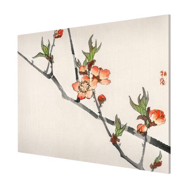 Tavlor blommor Asian Vintage Drawing Cherry Blossom Branch