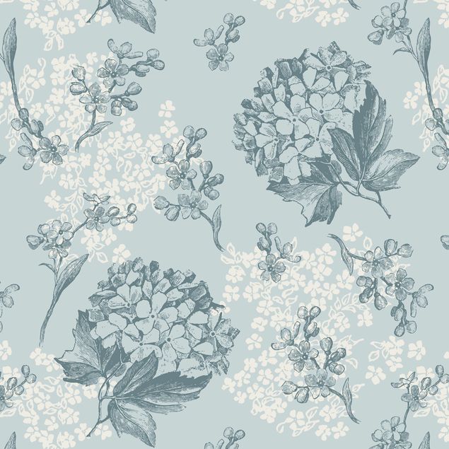 Möbelfolier Hydrangea Vintage Kitchen Floral Pattern