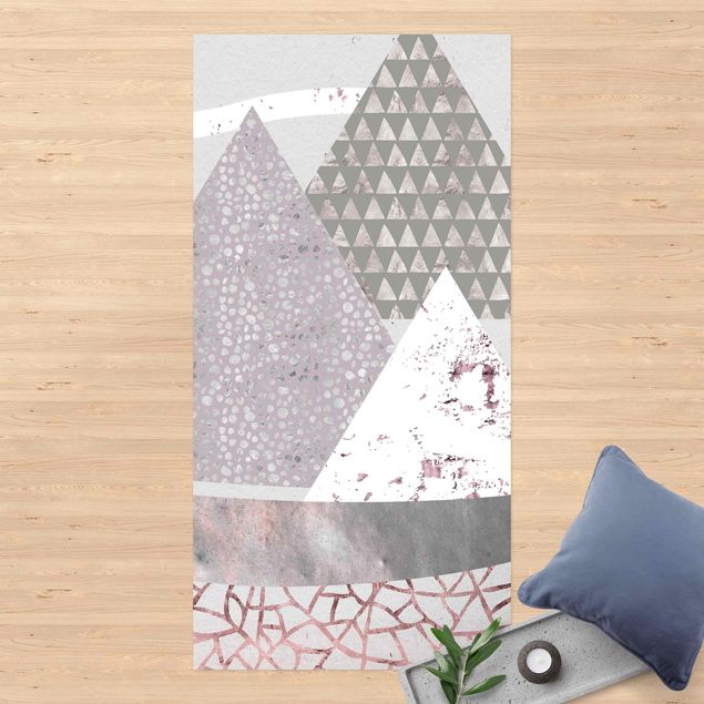 altanmattor Abstract Mountain Landscape Pastel Pattern