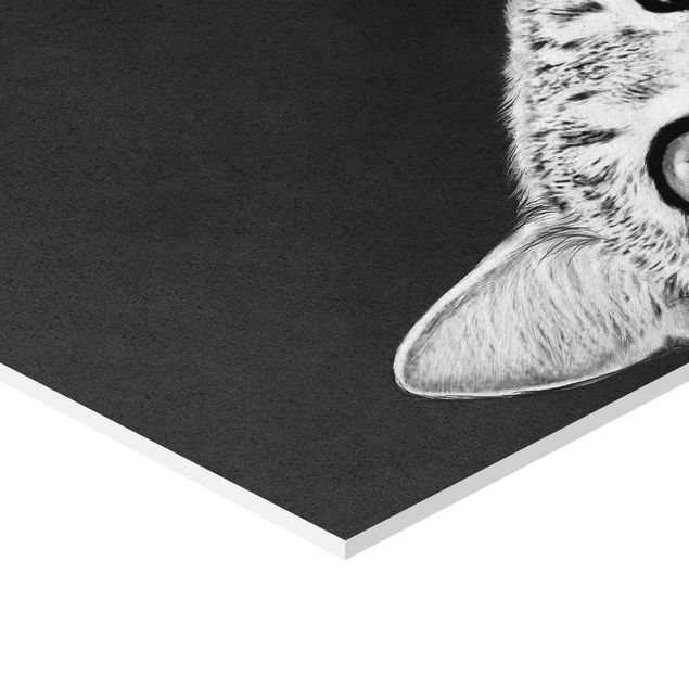 Tavlor svart och vitt Illustration Cat Black And White Drawing
