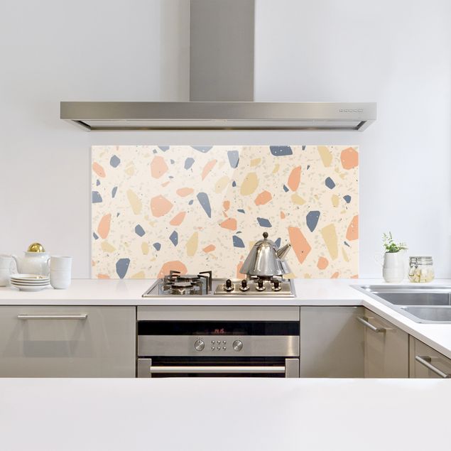 Stänkskydd kök glas mönster Detailed Terazzo Pattern Siena
