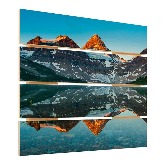 Trätavlor Mountain Landscape At Lake Magog In Canada