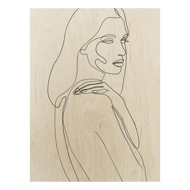 Konststilar Line Art Line Art Woman's Shoulder Black And White