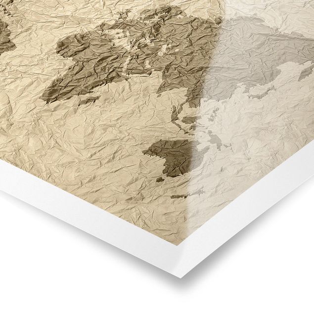 Tavlor Paper World Map Beige Brown