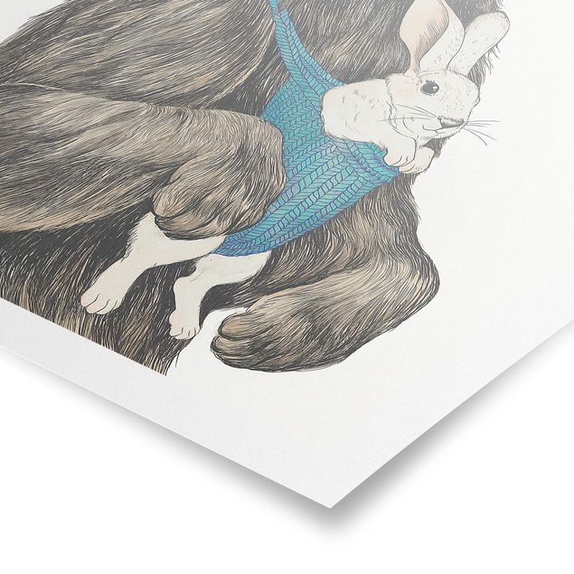 Tavlor konstutskrifter Illustration Bear And Bunny Baby