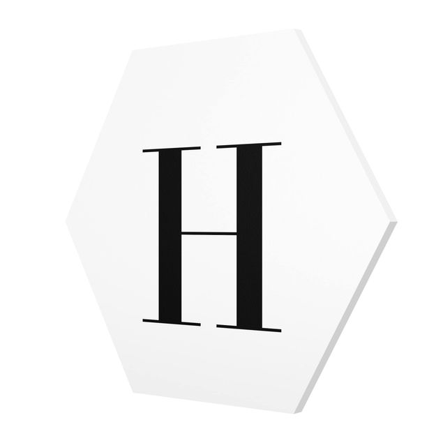 Hexagonala tavlor Letter Serif White H