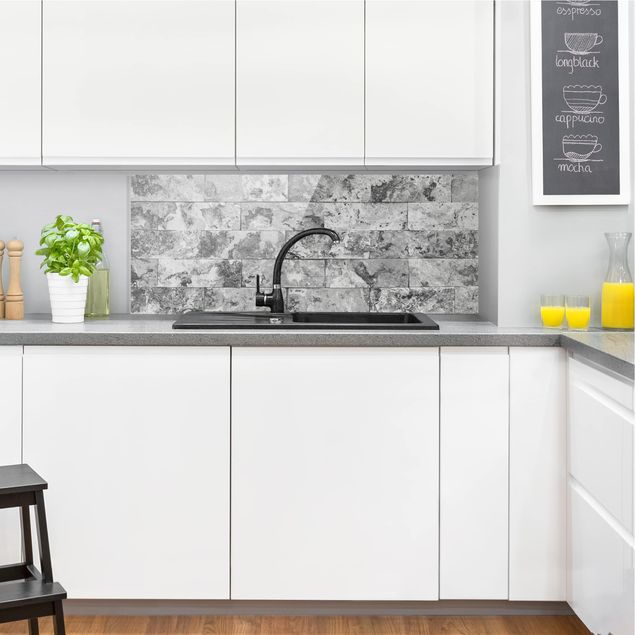 Stänkskydd kök glas mönster Stone Wall Natural Marble Grey