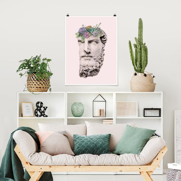Posters blommor  Head With Succulents