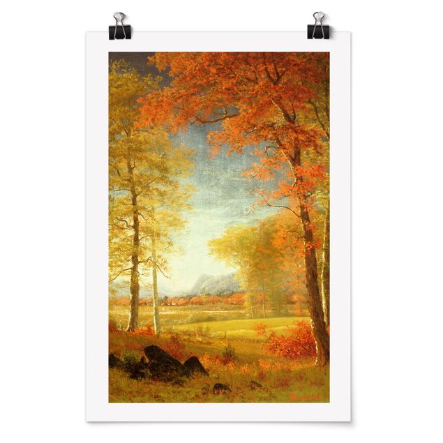Konstutskrifter Albert Bierstadt - Autumn In Oneida County, New York