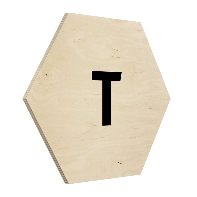 Hexagonala tavlor Letter White T