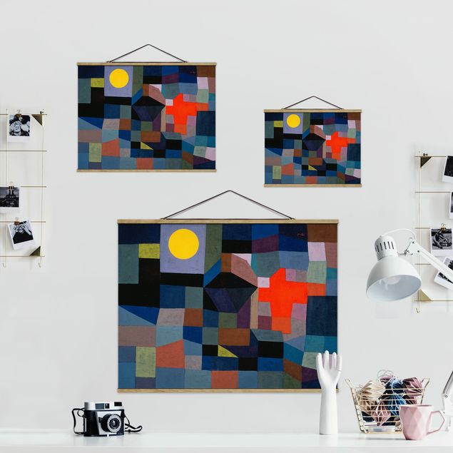 Tavlor abstrakt Paul Klee - Fire At Full Moon