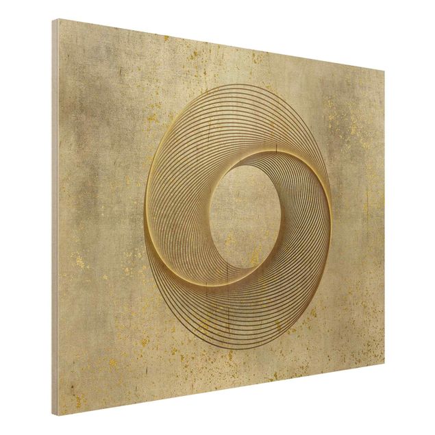 Kök dekoration Line Art Circling Spirale Gold