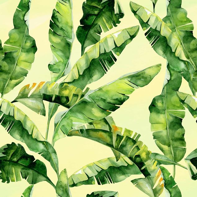 Självhäftande folier grön Banana Leaves Watercolour