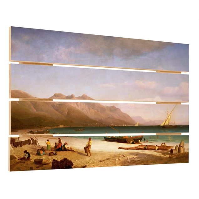 Trätavlor landskap Albert Bierstadt - Bay of Salerno