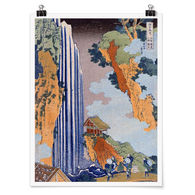 Tavlor landskap Katsushika Hokusai - Ono Waterfall on the Kisokaidô