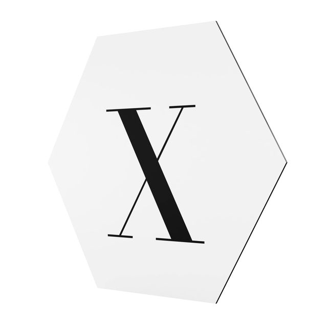 Hexagonala tavlor Letter Serif White X