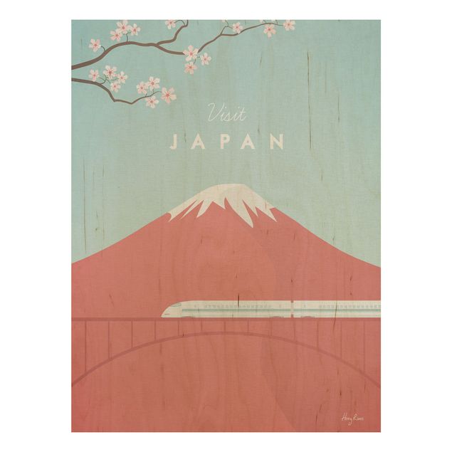 Trätavlor blommor  Travel Poster - Japan