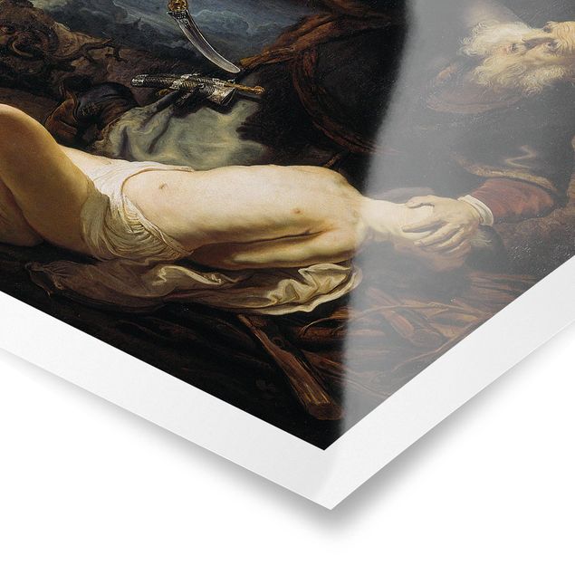 Posters konstutskrifter Rembrandt van Rijn - The Angel prevents the Sacrifice of Isaac