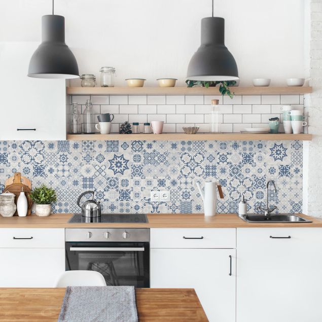 Stänkskydd kök sten utseende Ceramic Tiles Agadir Blue