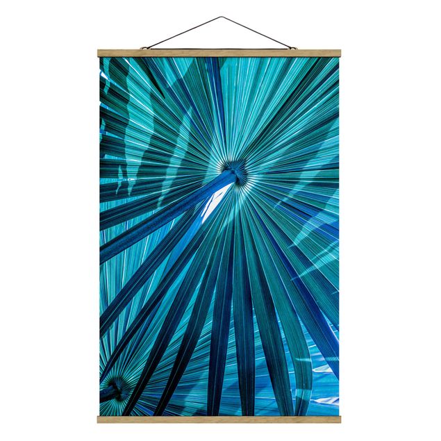 Tavlor blommor  Tropical Plants Palm Leaf In Turquoise