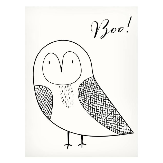 Magnettavla djur Owl Boo Drawing