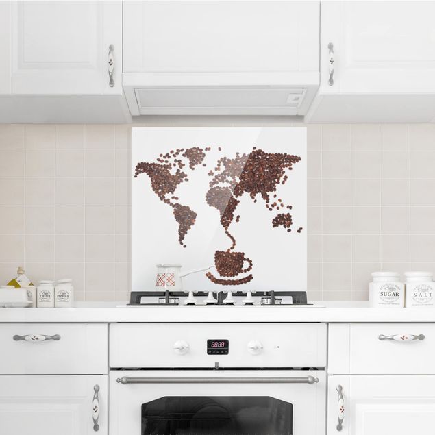 glasskivor kök Coffee around the world