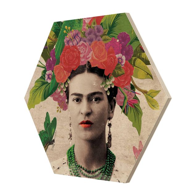 Hexagonala tavlor Frida Kahlo - Flower Portrait