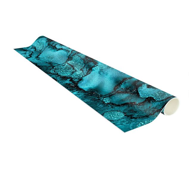 moderna mattor Turquoise Drop With Glitter