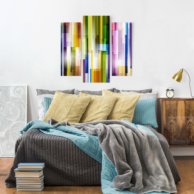 Canvastavlor abstrakt Rainbow Cubes