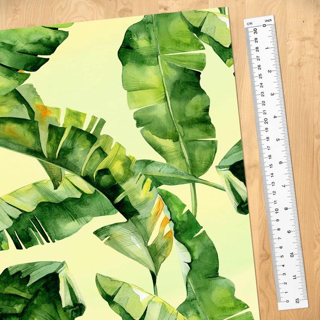 Möbelfolier grön Banana Leaves Watercolour