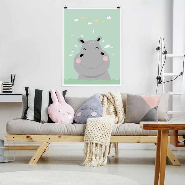 Posters djur The Happiest Hippo