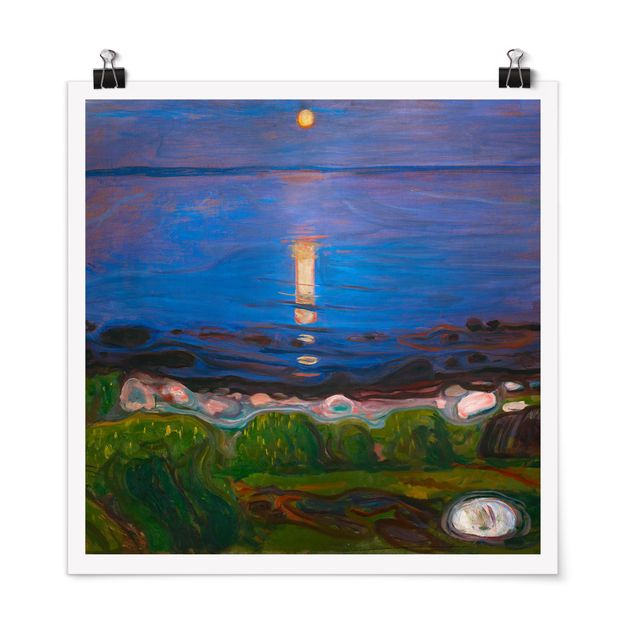 Konststilar Post Impressionism Edvard Munch - Summer Night By The Beach