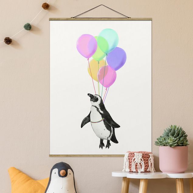 Kök dekoration Illustration Penguin Pastel Balloons