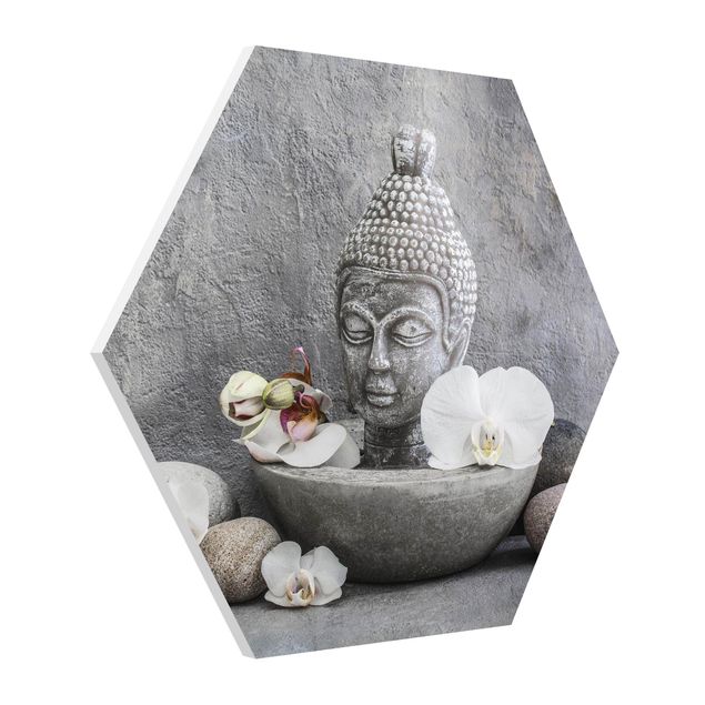 Tavlor andlig Zen Buddha, Orchids And Stones