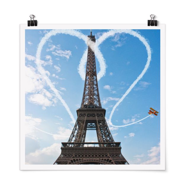 Posters arkitektur och skyline Paris - City Of Love