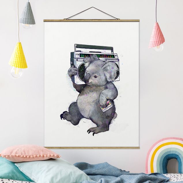 Kök dekoration Illustration Koala With Radio Painting