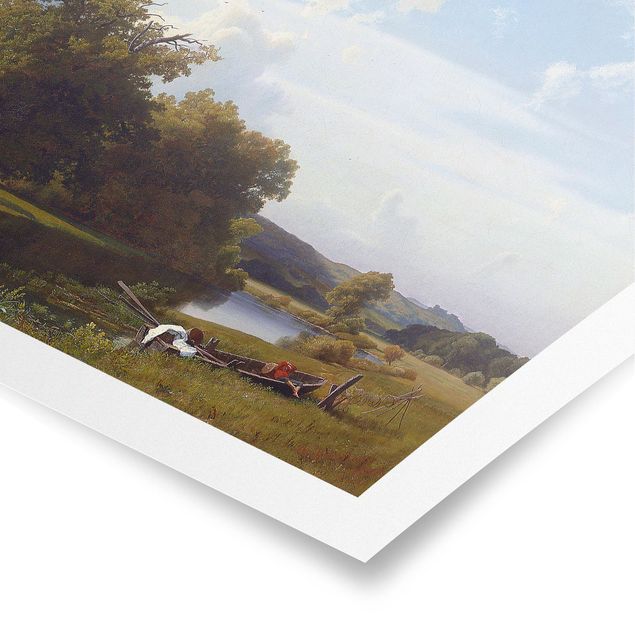 Tavlor landskap Albert Bierstadt - A River Landscape, Westphalia