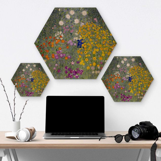 Hexagonala tavlor Gustav Klimt - Cottage Garden