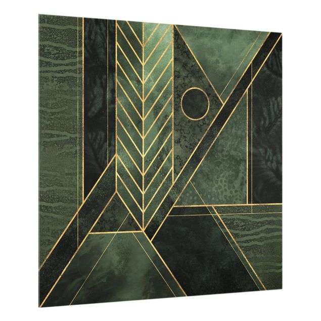 Tavlor Elisabeth Fredriksson Geometric Shapes Emerald Gold