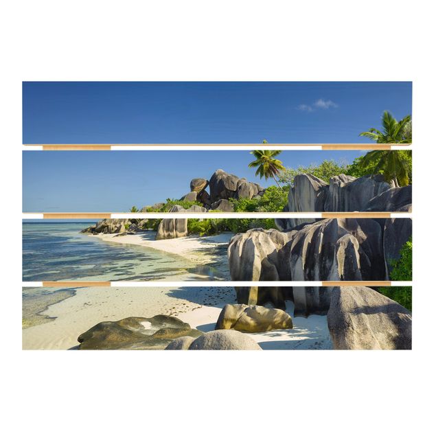 Trätavlor stränder Dream Beach Seychelles