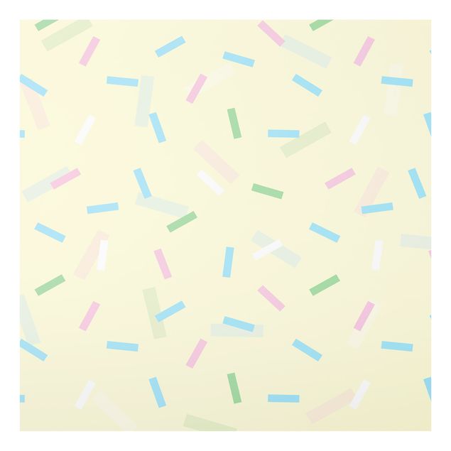 glasskiva kök Colourful Confetti Of Pastel Stripes