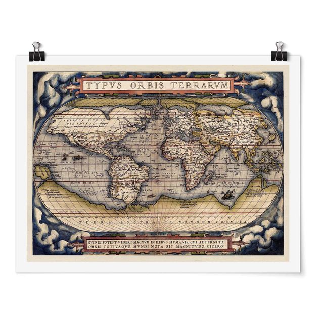 Tavlor världskartor Historic World Map Typus Orbis Terrarum