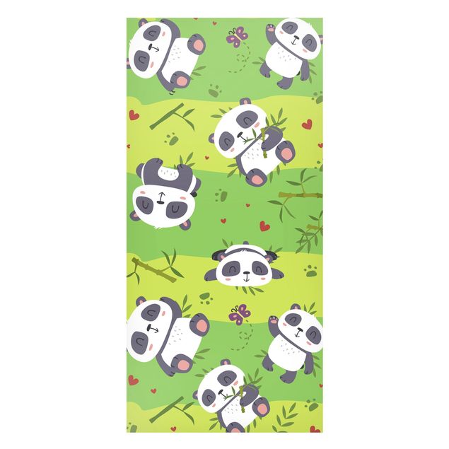 Inredning av barnrum Cute Panda On Green Meadow