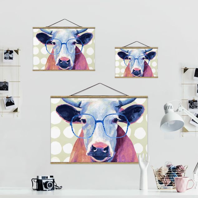Tygtavlor Animals With Glasses - Cow