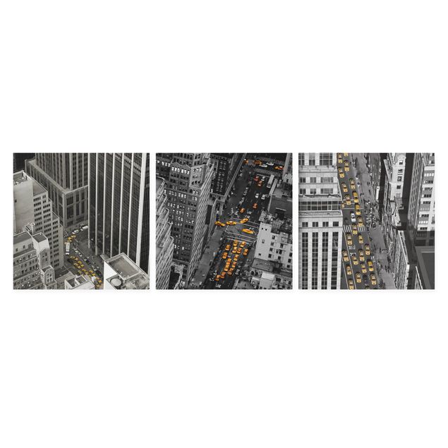 Tavlor arkitektur och skyline New York Taxis