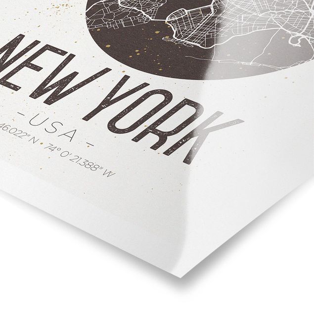 Tavlor brun New York City Map - Retro