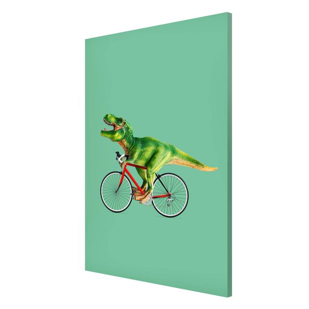 Magnettavla djur Dinosaur With Bicycle