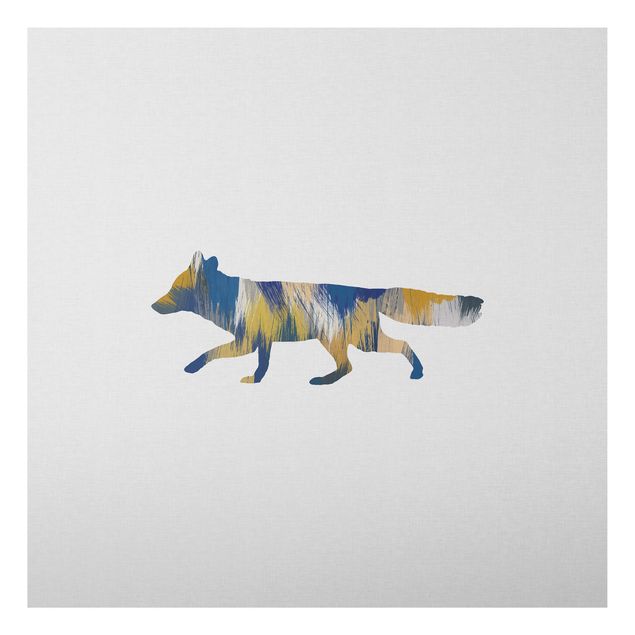 Tavlor modernt Fox In Blue And Yellow