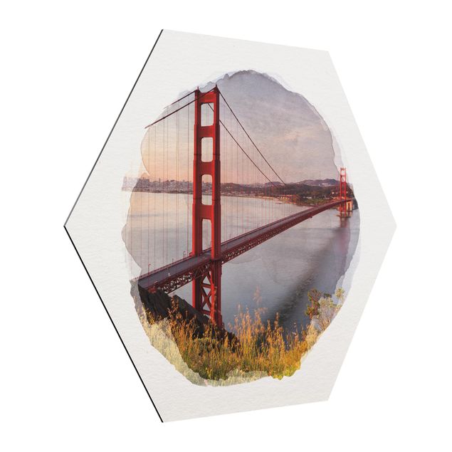Tavlor Rainer Mirau WaterColours - Golden Gate Bridge In San Francisco