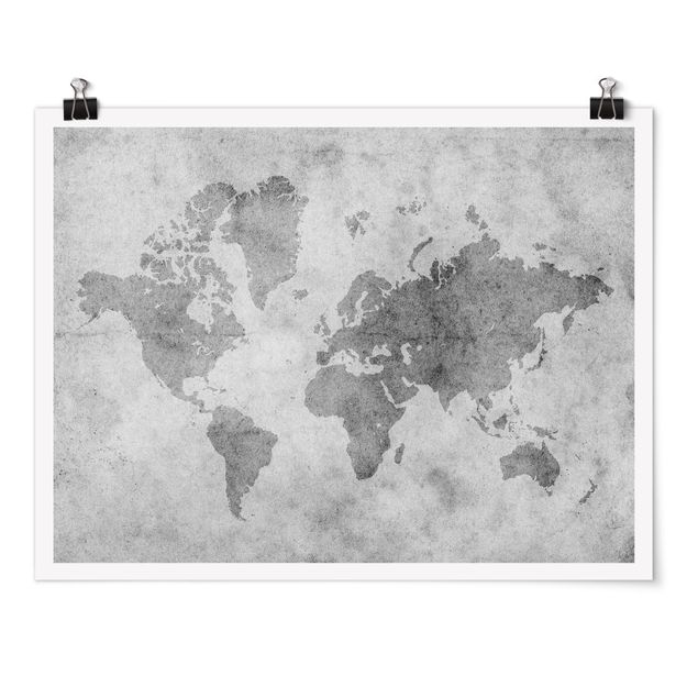 Posters världskartor Vintage World Map II